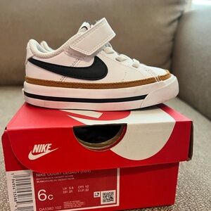 Nike Kids Court Legacy Shoes - White and Brown